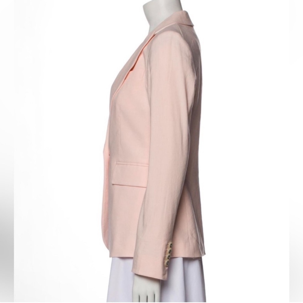 Veronica Beard Pink Linen Cutaway Dickey Jacket - Picture 7 of 9